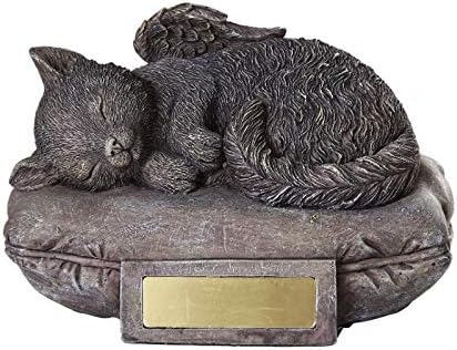 Pacific Giftware Pet Memorial Angel Cat Sleeping On Pillow Cremation Urn Bottom Load 30 Cubic Inch