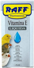 Raff Liquid Vitamin E Supplement for Bird 25ml - Sunflower Oils and Fats, Raw Soy Lecithin, Vitamin for Birds, Accessories for Pigeons, for Canary Food, Fertility for Birds, Finch, Breeding Bird