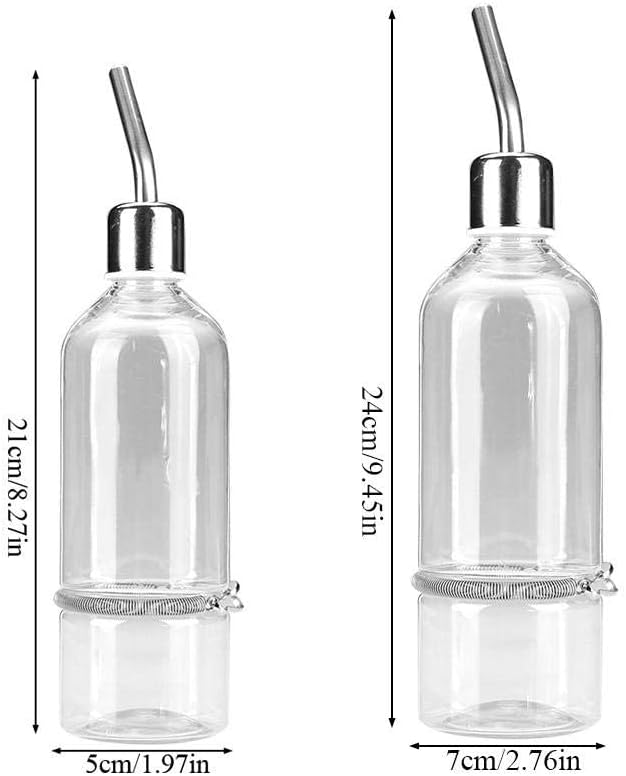 Parrot Water Feeder Automatic Pet Rabbit Feeder Parrot Bird Water Feeding Bottle Hamster Water Bottle Feeder with Stainless Steel Ball Nipple(S)