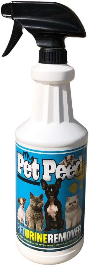 My Pet Peed 32 oz Spray Pet Stain & Complete Odor Eliminator for Dogs and Cats Breaks Down and Permanently Removes Odors and Stains Pee Poop