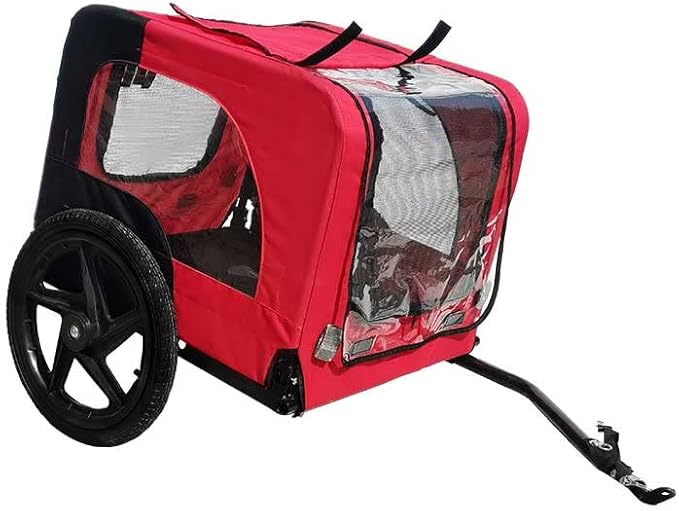 HomVent Dog Bike Trailer - Folding Pet Carrier Wagon with 16 Inch Wheels for Small and Large Dogs