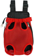 Pet Carrier Backpack - Adjustable Pet Front Cat Dog Carrier Backpack Travel Bag,Legs Out,Easy-Fit for Traveling Hiking Camping for Small Medium Dogs Cats Puppies. (Red, Small)