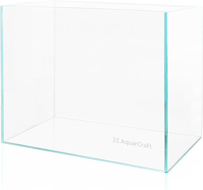 Ultra Clear Glass Fish Tank 3.5 Gallon, 5mm Thickened Rimless Aquarium Tank Low Iron, Nano Aquarium for Betta Gold Fish Shrimp，14.5”L x 5.1”W x 10.6”H