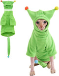 Sphynx Cat Clothes, Warm Cat Jumpsuit with Hat and Tail Cover, Full Set for Hairless Cats, Cornish Rex and Devon Rex (Green, M(4.5-5.5lbs))