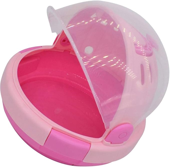 Kisangel Portable Bird Travel Cage with Handheld Pink Space Capsule Design and Cushioned Mat, Small Parrot Carrier Suitable for Budgerigars and Young Birds Outdoors