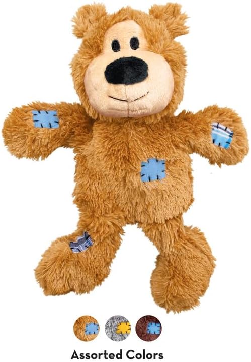 KONG Wild Knots Dog Toys 3 Pack – Bear, Giraffe & Tiger – Durable Plush Toys with Internal Knotted Rope & Squeaker – Soft Outside, Tough Inside – Ideal for Tugging & Chewing (Medium/Large)