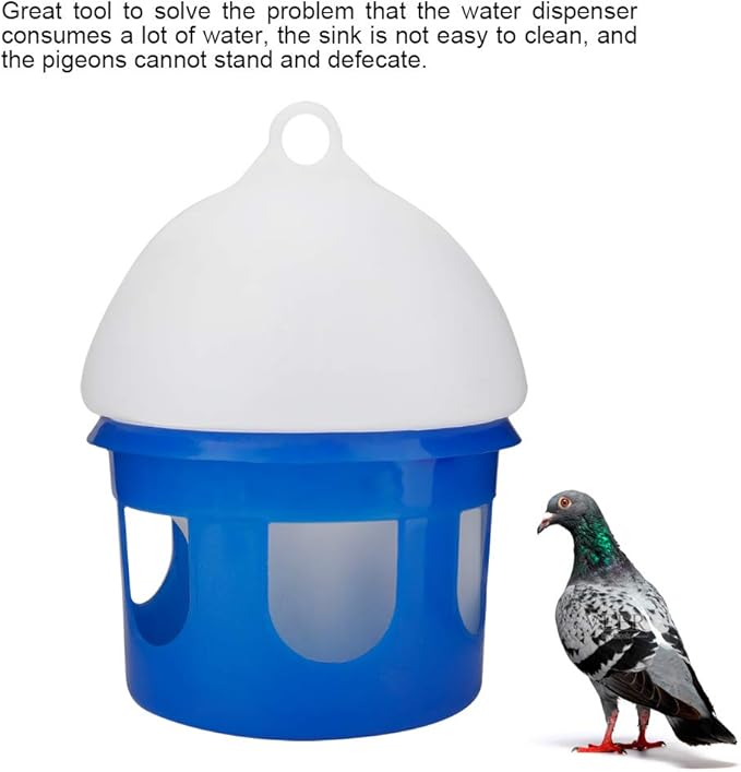 Automatic Large Capacity Bird Pigeon Feeder Water Dispenser Waterer for Pigeon Birds Watering(4L)