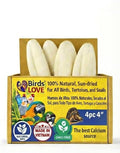 Birds LOVE 3.5-4″ Cuttlebones for Birds – 100% Natural Sun-Dried Calcium & Beak Conditioning Supplement for Parakeets, Budgies, Cockatiels, Finches & Canaries – 4 Pack with Holder – Made in Vietnam