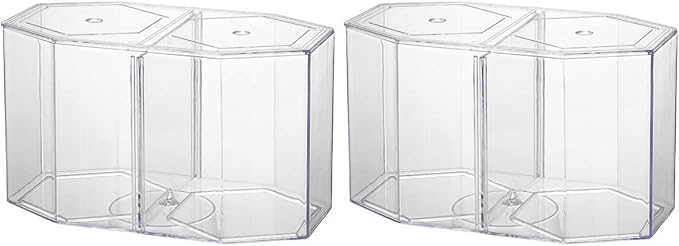 Mipcase 2pcs Transparent Box for Fish Dual Chamber Tank Removable Partition Easy to Clean Aquarium Incubator for Betta Guppy Fish Fry