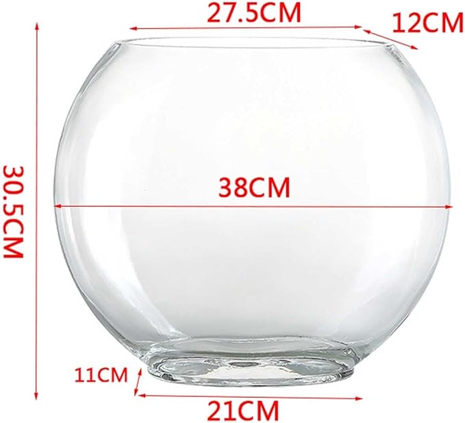 Aquariums Fish Bowl Creative Oval Glass Small Goldfish Fish Tank Home Desktop Decoration Transparent Glass Fish Tank Fish Tanks(XL)