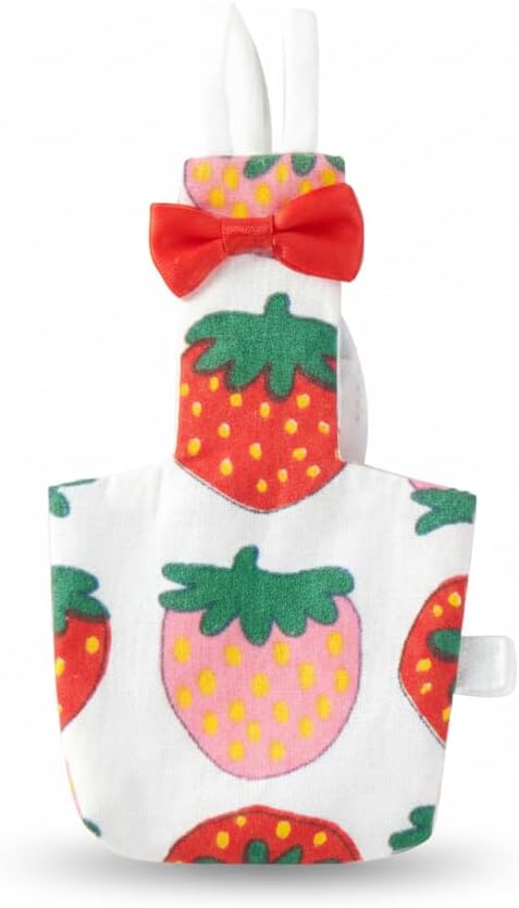 Bird Diaper Carrier Flight Suit Straps, Reusable Training Diaper Set Liners with Hook and Tow Eyes for Parrots and Cockatiels (Strawberry Red, S)
