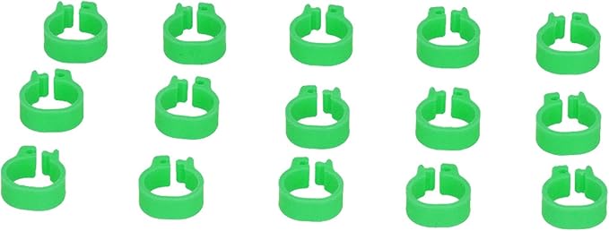 Fydun 100PCS S Leg Rings, 8mm Pigeons Identification Poultry Plastic Bird Foot Clip Pool Vacuum Hoses Bands No Words SuppliesOrange Health Supplies Band for Identify Orange (Green)
