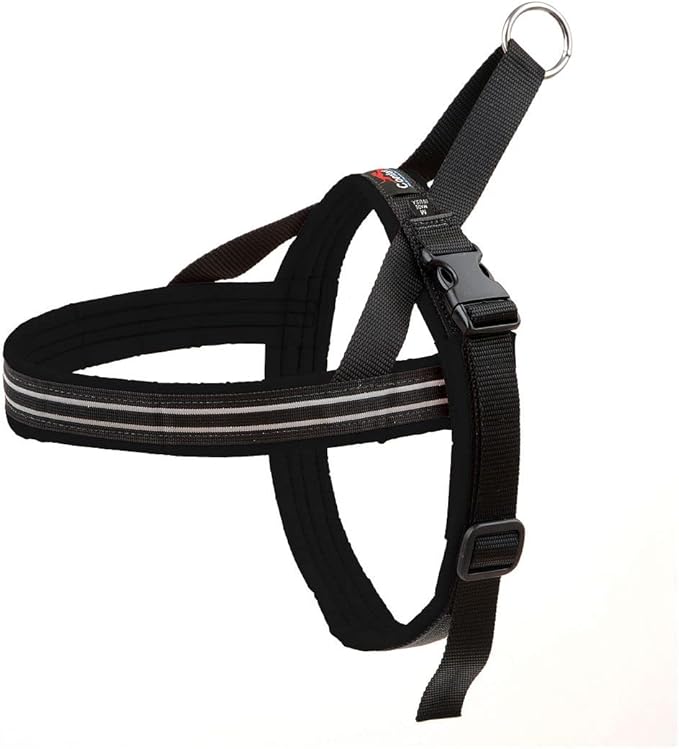 ComfortFlex Sport Dog Harness – No-Choke, Fully Padded, Non-Chafing Harness with Control Handle – Reflective, Lightweight, Adjustable for Active Dogs - Large, Raven Black