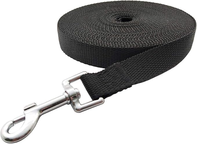 Nylon Training Dog Leash for Small Medium Large Dogs, 15ft 20ft 30ft 50ft 100ft Long Leash Dog/Puppy Lead for Obedience Recall Training, Camping