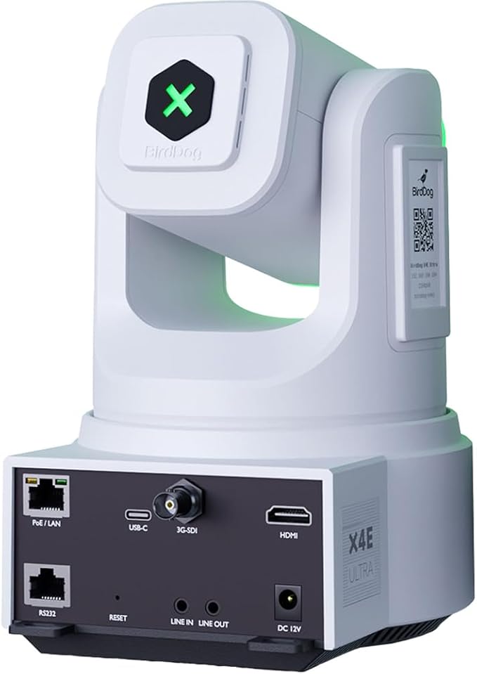 BirdDog X4E Ultra PTZ Camera with AI Tracking (White)