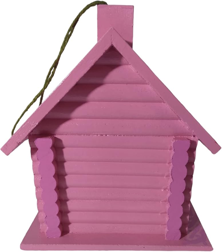 birdhouse/outdoors pink color hand painted