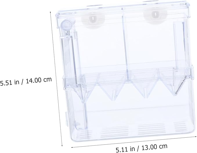 Breeding Tank Transparent Aquarium Box for Fish Hatchery Cup Isolation Box Dual Compartment Design Efficient for Fish Breeding