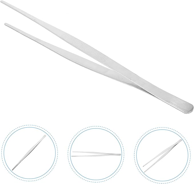 Didiseaon 30cm Straight Tweezer for Aquarium Stainless Steel Aquatic Tweezers Tank Tools Planting Aid
