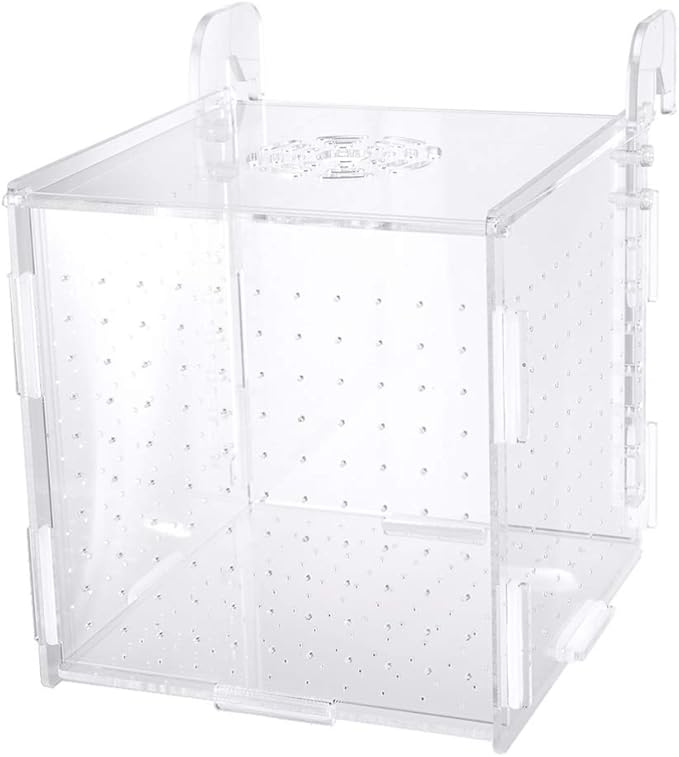 POPETPOP Fish Breeding Box-2 Box Hatchery Incubator Aquarium Fish Breeding Boxes Divider Hatching Boxes Accessory-Hook Pattern