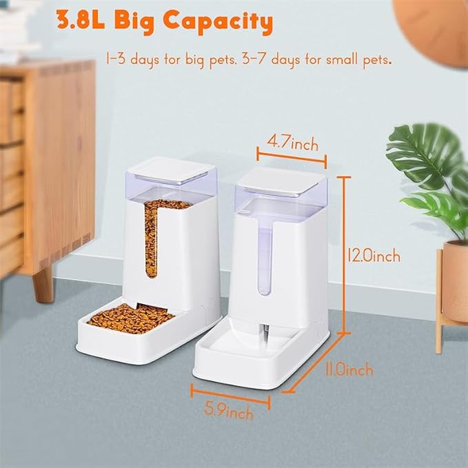 Automatic Pet Feeders Automatic Dog Food and Water Dispenser Water Dispenser for Dogs Gravity Water Dispenser Cat Feeders Automatic Cat Food Dog Water and Food Dispenser Gravity Pet Water Dispenser