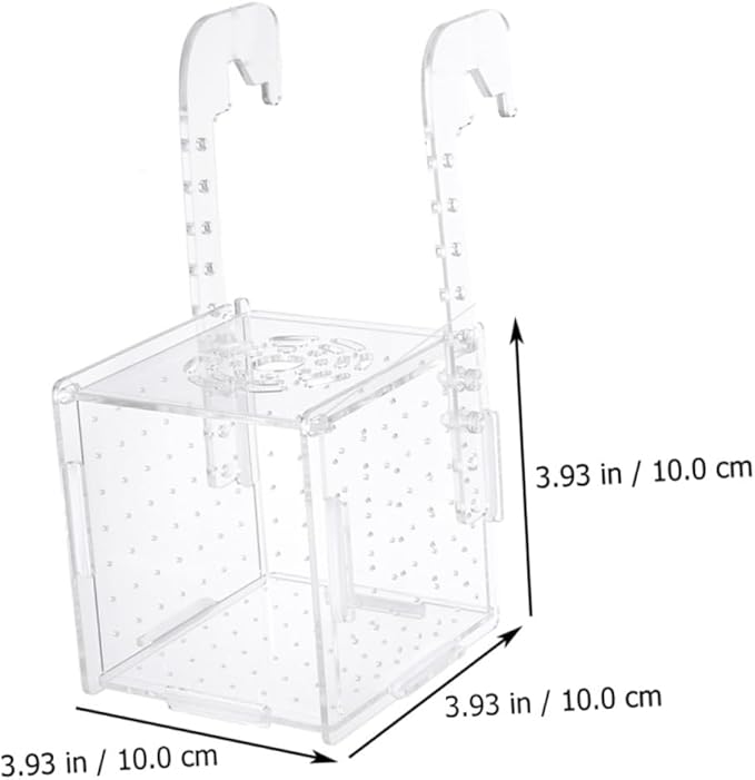 BESPORTBLE 2pcs Fish Tank Breeding Isolation Box Transparent Aquarium Incubator Fish Holder Hook Easy to Clean Safe for Breeding Improves Juvenile Survival Rate