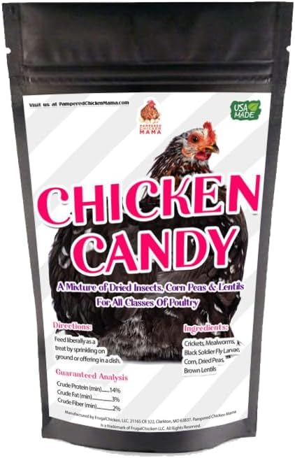 Pampered Chicken Mama Chicken Candy (16 Pounds): Chicken Treats for Hens for Chicken Feeder, Chicken Supplies, Chicken Food, Quail Food, Chicken Scratch, Mealworms, Crickets, Feed Corn, Peas, & More