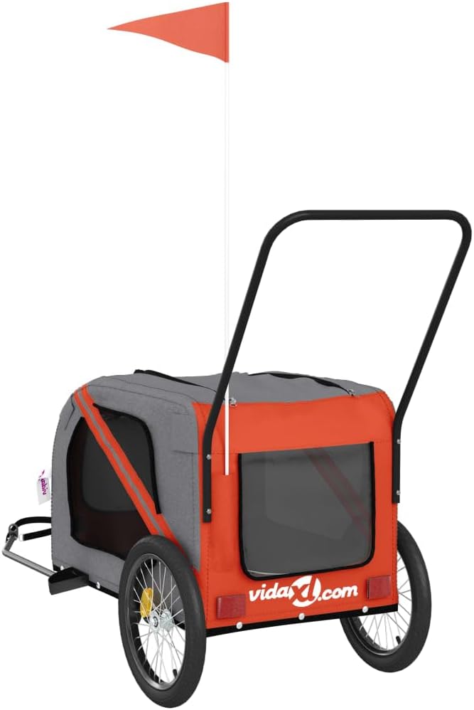 Pet Bike Trailer for Small Dogs, Durable Oxford Fabric with Weatherproof & Scratch-Resistant Design, Zippered Doors and Mesh Windows for Safe Outdoor Rides