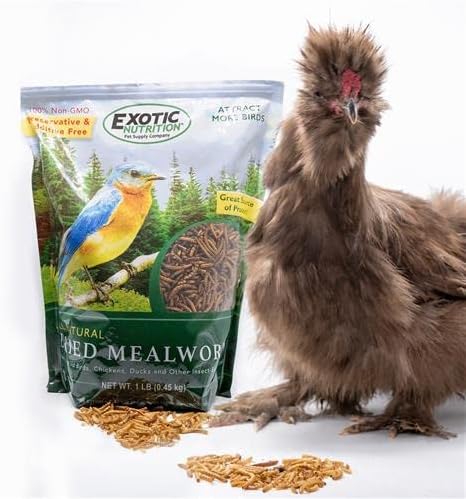 Dried Mealworms - 100% Natural, Non-GMO, High Protein, Bulk Insect Treat for Chicken, Laying Hen, Chick, Wild Bird, Bluebird, Duck, Goose, Turkey, Chickadee, Titmice, Wren, Reptile, Fish (88 lb.)