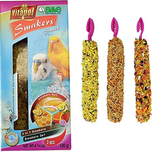 A&E Cage ZVP-2109 Treat Stick 3-in-1 Mix Parakeet - Pack of 2