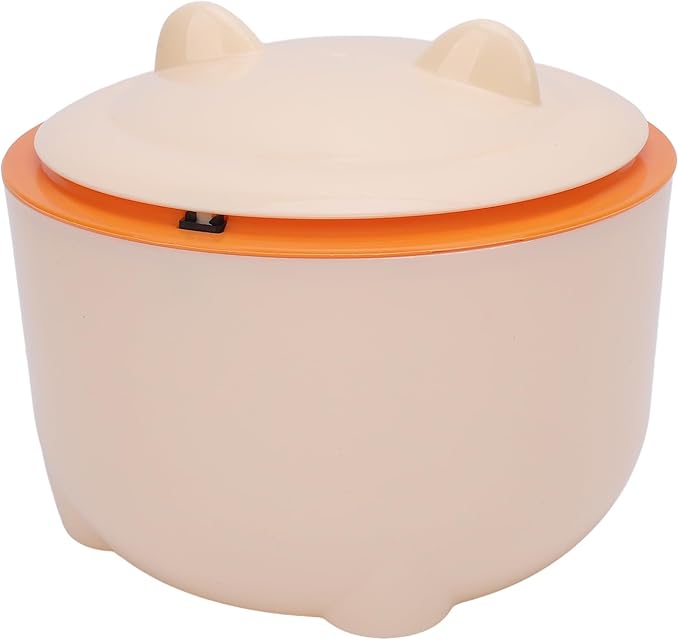Odor Cat Litter Trash Can with Press Type Lid - Compact Enclosed Cat Waste Container for Home, PP Material