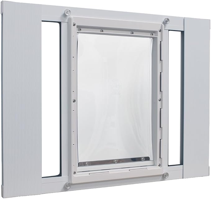 Ideal Pet Products Aluminum Sash Window Pet Door, Adjustable to Fit Window Widths from 27" to 32", Large 10-1/2” x 15” Flap Size
