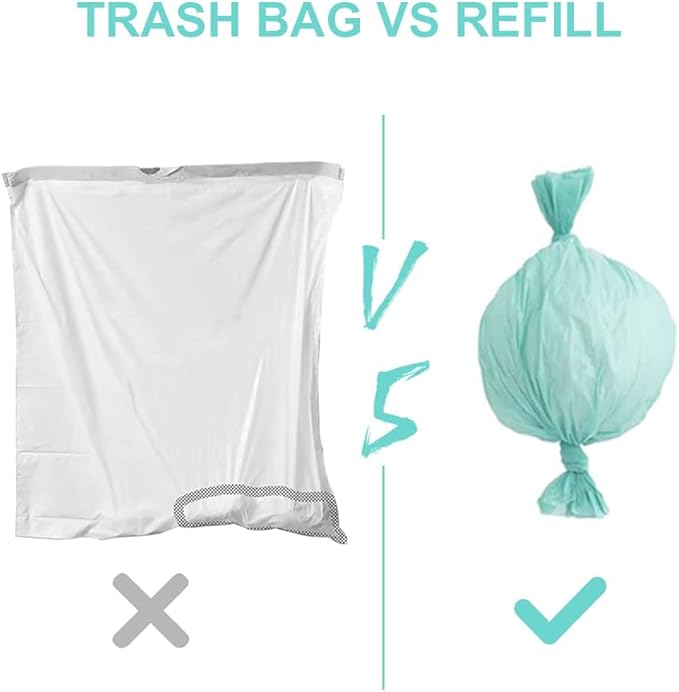 Cat Litter Refill Bags Compatible with Litter Champ Pail, Litter Waste Receptacle Refill Liners,Lightly Scented,6 Pack