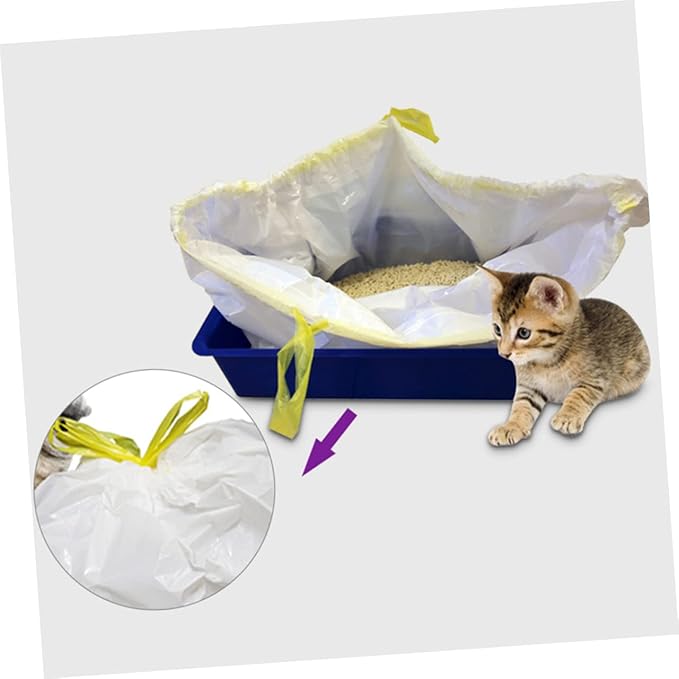 GANAZONO 7pcs Cat Litter Bags Pet Waste Disposal Bags with Drawstring Convenient and Cat Litter Supplies for Easy Cleanup