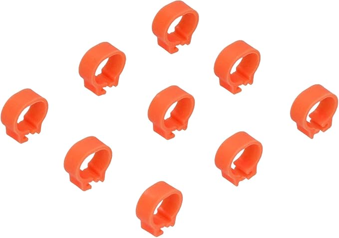 Fydun 100PCS S Leg Rings, 8mm Pigeons Identification Poultry Plastic Bird Foot Clip Pool Vacuum Hoses Bands No Words SuppliesOrange Health Supplies Band for Identify Orange (Orange)