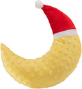 Pet Neck Pillow for Cats and Small Dogs, Crescent Moon U-Shaped Plush Pillow with Christmas Santa Hat, Ultra-Soft Minky Cushion, Machine Washable