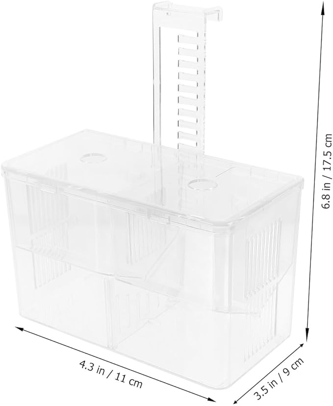BESPORTBLE Fish Breeding Hatchery Box with Hooks, Aquarium Isolation Nursery Tank, Dual-Chamber Incubator for Tropical Fish Fry and Guppy Breeding in Home Aquariums