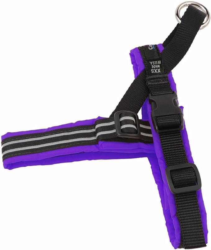 ComfortFlex Sport Dog Harness – No-Choke, Fully Padded, Non-Chafing Harness with Control Handle – Reflective, Lightweight, Adjustable for Active Dogs - XXSmall, Purple