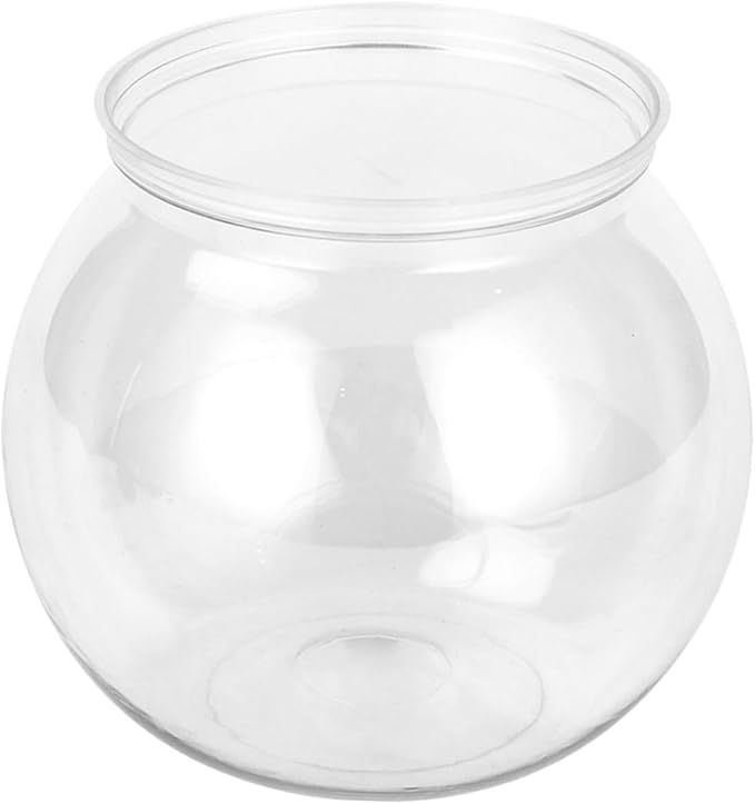 Beaupretty Small Round Fish Bowl Plastic Desktop Fish Tank for Home Office Tabletop Goldfish Aquarium Holder Large 26cm Aquarium