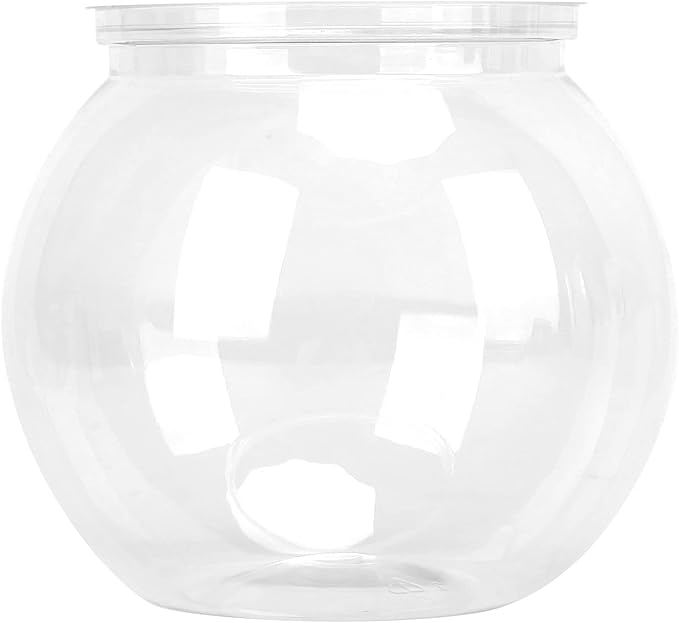 Small Fish Tank,Plastic Bubble Bowl Transparent Plastic Impact Resistant Plastic Gallon Fish Bowl Decor for Desk Bookshelf(S)