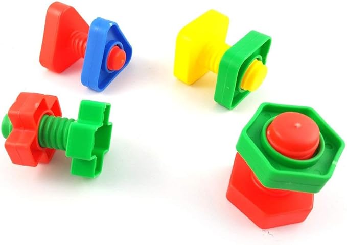 Hypeety 4pcs Bird Intellective Toys Screw Training Toy for Parrot Parakeet Macaw African Greys Budgies Cage Toy (A)