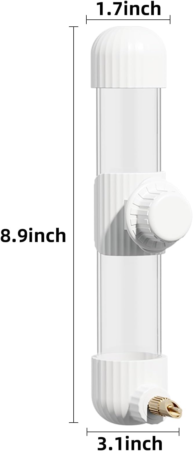 9.4 Fl Oz Bird Water Feeder No Mess Bird Cage Suspended Automatic Water Dispenser Parakeet Cockatiel Finch Lovebirds Budgies Canary (White, 9.4 fl oz (280ml))
