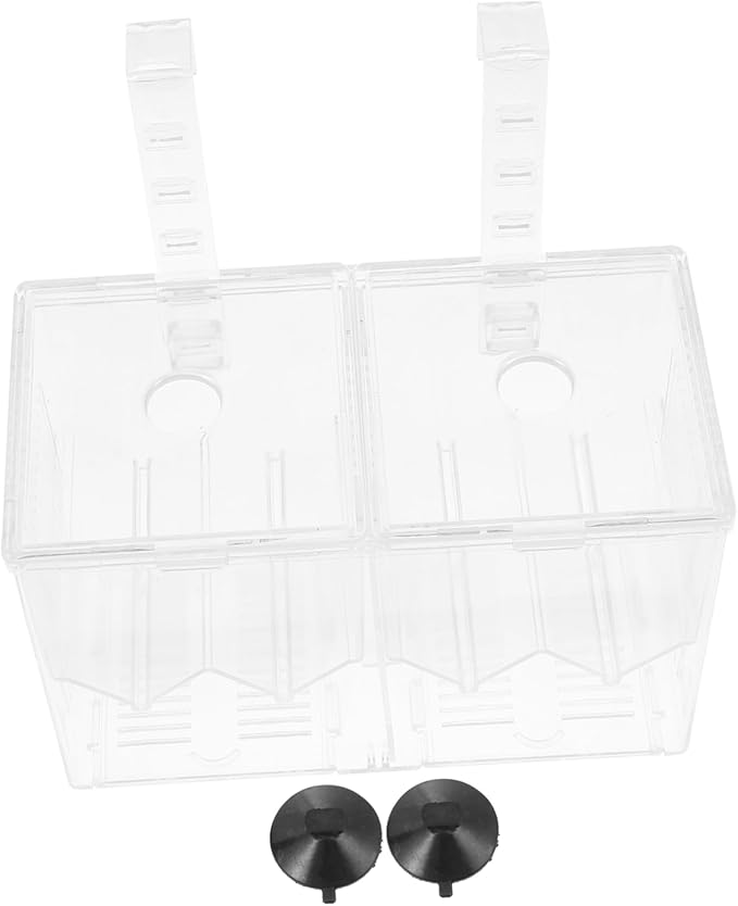 YARNOW 1pc Fish Tank Hatching Incubator Dual Isolation Box for Breeding Fish Plastic Aquarium Accessory Hook Mode for Guppies Shrimp