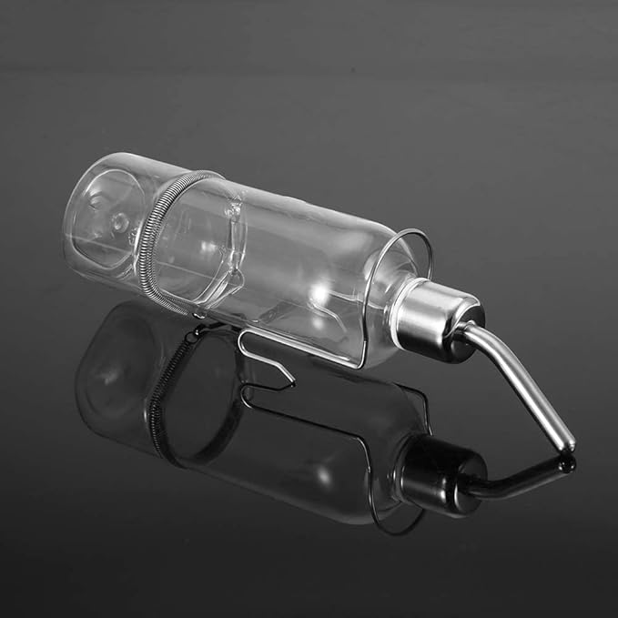 Automatic Pet Parrot Water Feeder, Pet Bird Water Feeding Bottle Dispenser with Stainless Steel Ball Nipple Cage Accessories(S)
