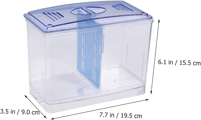 Transparent Functional Fish Breeding Tank Betta Habitat Box Independent Incubator for Fry with Easy Cleaning Durable Material Prevents Adult Fish
