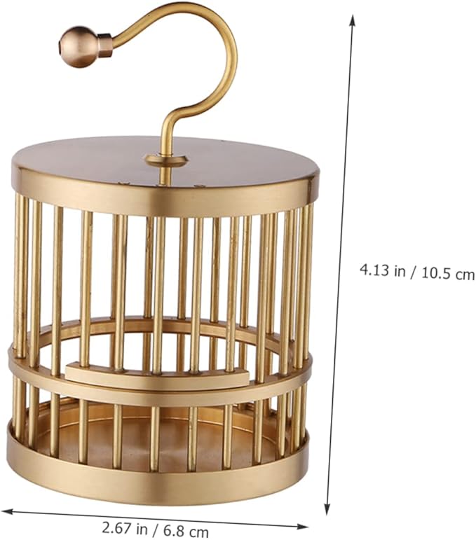 Happyyami 5pcs Antique Bird Cage Small Metal Tealight Holder Birdcage Lantern Candle Stand Mini Bird Cage Decor Fengshui Birdcage Ornament Feng Shui Ornament Office Brass Desktop Statuette