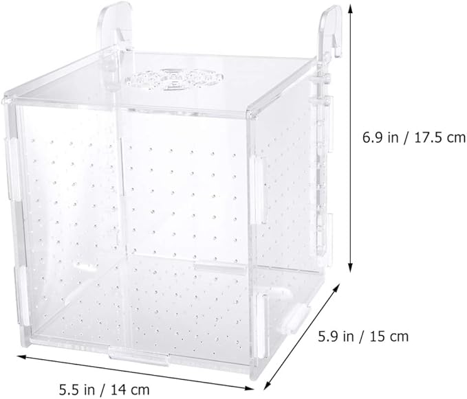 POPETPOP Fish Breeding Box-2 Box Hatchery Incubator Aquarium Fish Breeding Boxes Divider Hatching Boxes Accessory-Hook Pattern