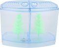 Mini Fish Breeding Box Acrylic Isolation Tank with Dirt Groove for Aquarium Fish Observation and Protection(Double)