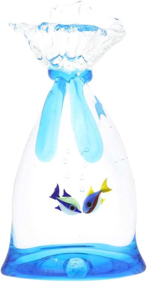 GlassOfVenice Murano Glass Aquarium Bag with Two Tropical Fish