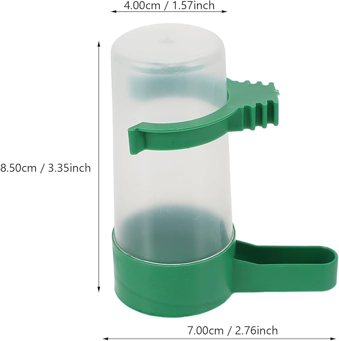 POPETPOP Automatic Bird Water Dispenser with Spill-Resistant Design 3.3-Inch Outlet Plastic Parakeet and Parrot Cage Feeder for Home and Aviary Use