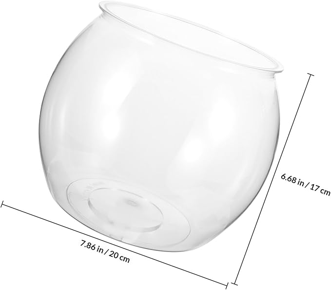 Desktop Fish Tank Bowl, Plastic Tabletop Fish Bowl Aquarium, Small Micro Landscape Tank for Office and Home Decor